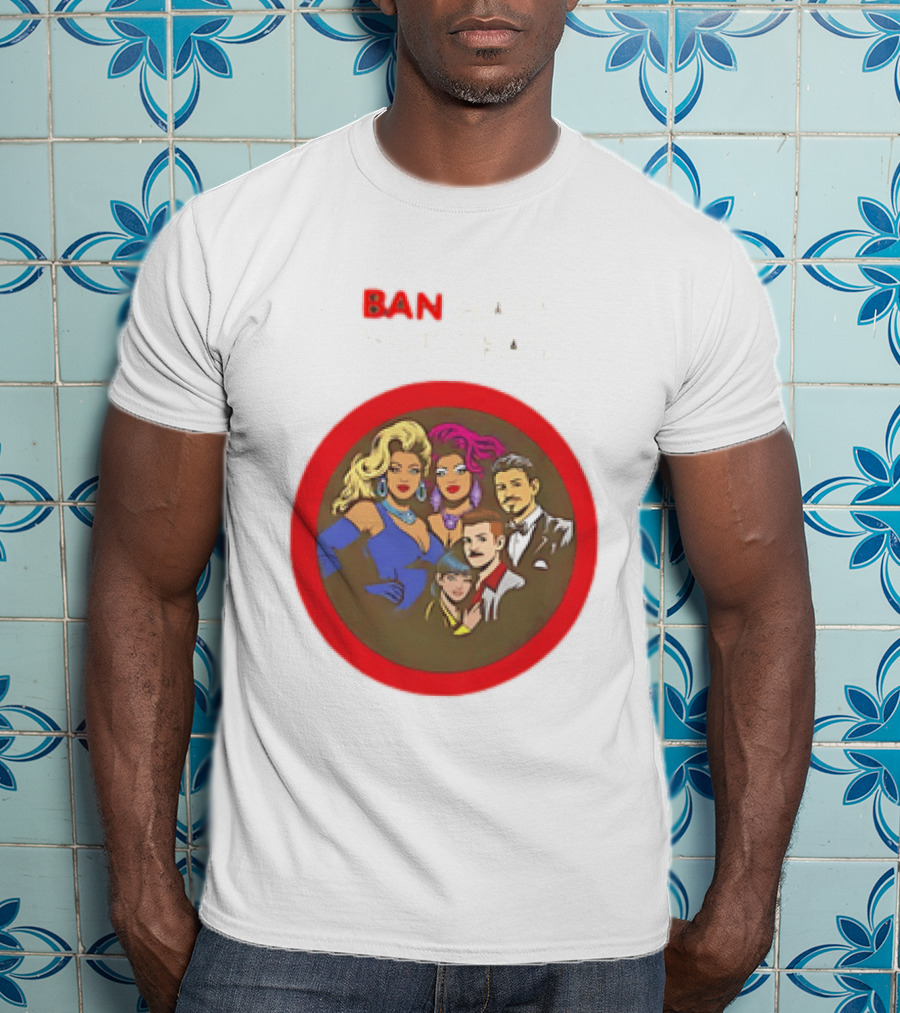 Ban Hate Not Drag Retro LGBTQ+ Inclusive Message T-Shirt