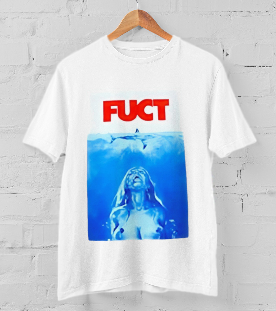 FUCT Jaws Ocean Shark Woman Swimming T-Shirt