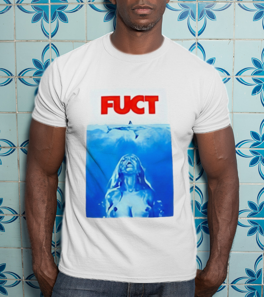 FUCT Jaws Ocean Shark Woman Swimming T-Shirt