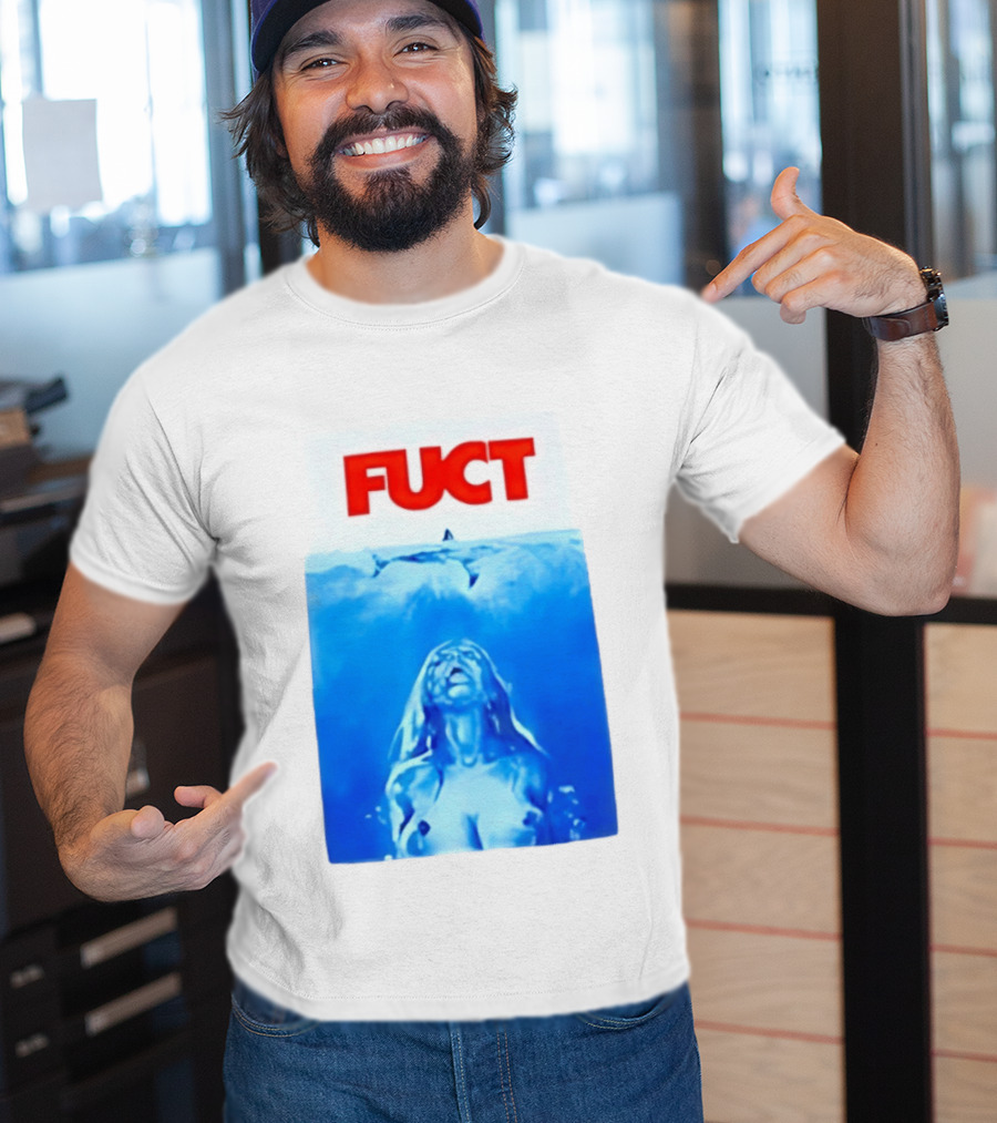 FUCT Jaws Ocean Shark Woman Swimming T-Shirt