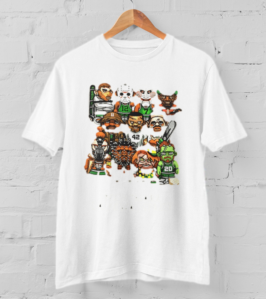 Nightmare Causeway Street Boston Celtics Horror Icons Mashup T-Shirt