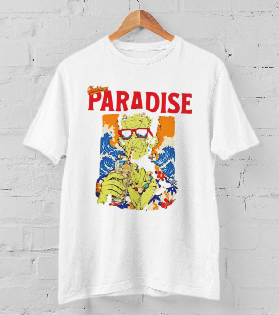 Heckhaus Paradise Frankenstein Hawaiian Waves Drinking Lemon Juice T-Shirt