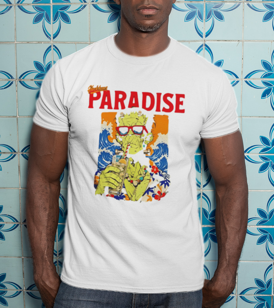 Heckhaus Paradise Frankenstein Hawaiian Waves Drinking Lemon Juice T-Shirt