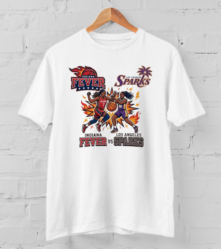 Indiana Fever Vs Los Angeles Sparks Basketball Players T-Shirt