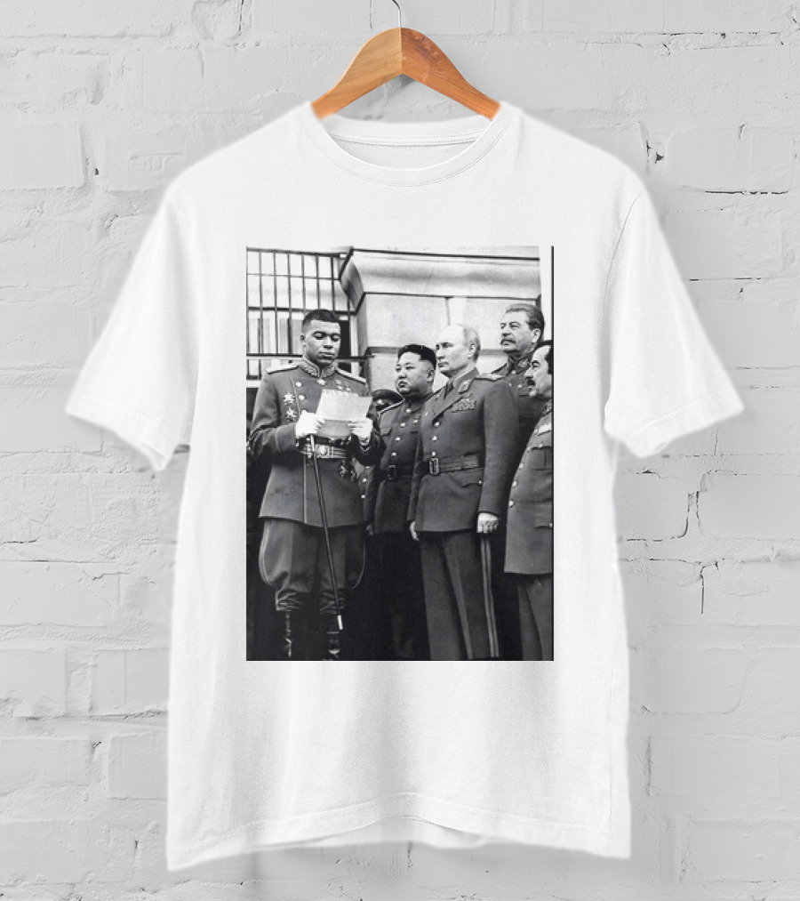 Kylian Mbappé In Historical Dictator Military Uniform Speech Photo T-Shirt