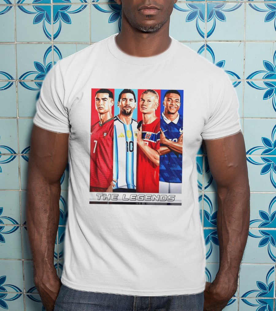 The Legends Ronaldo Messi Haaland Mbappe Football Stars T-Shirt