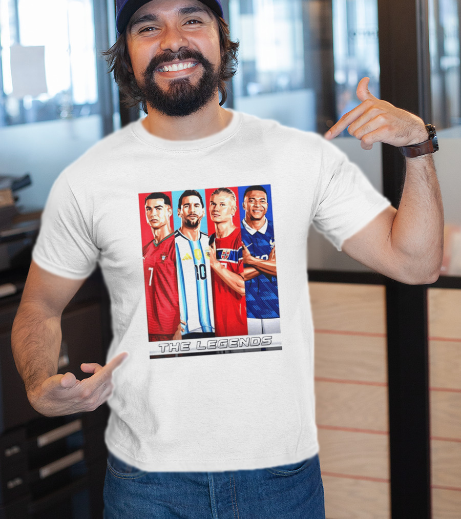 The Legends Ronaldo Messi Haaland Mbappe Football Stars T-Shirt