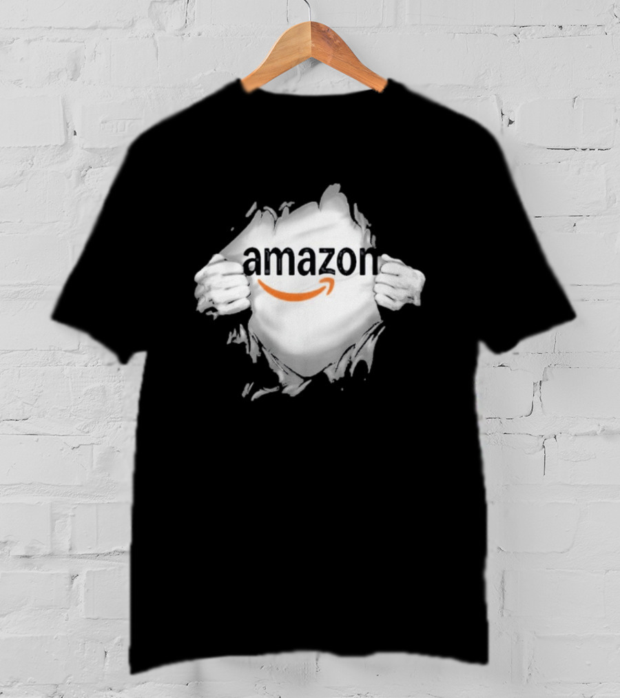 Amazon Ripped Chest Superhero Torn Employee T-Shirt