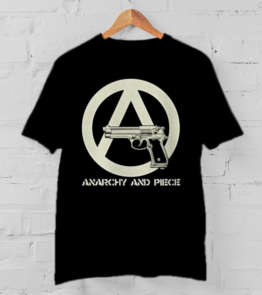 Anarchy And Piece Peace Sign With Gun T-Shirt