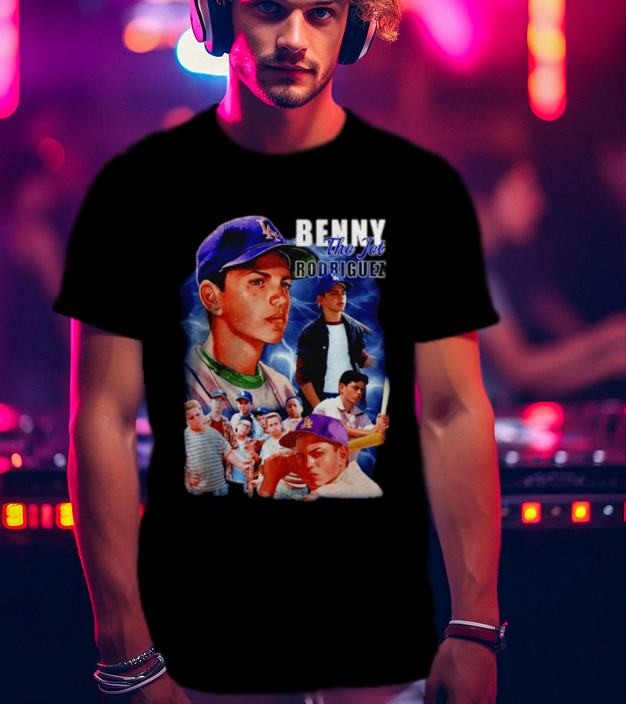 Benny The Jet Rodriguez Sandlot Baseball Movie Iconic Character Collage T-Shirt