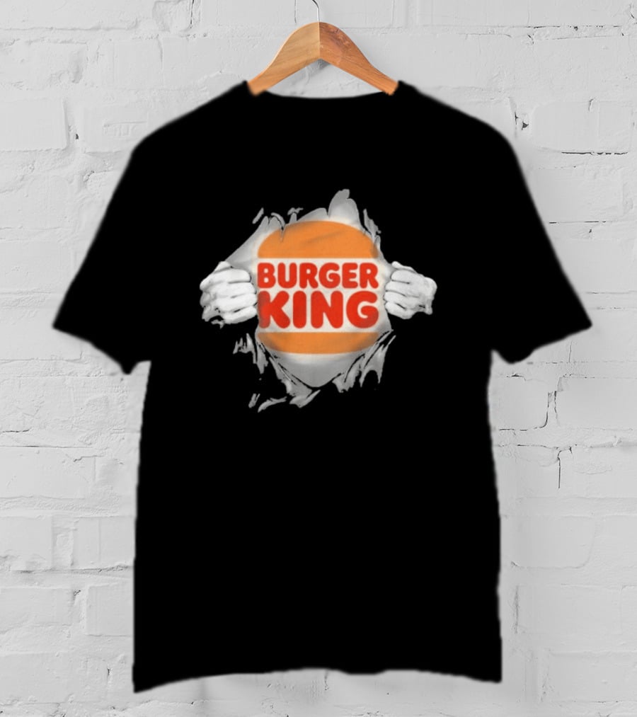 Burger King Ripped Chest Superhero Torn Employee T-Shirt