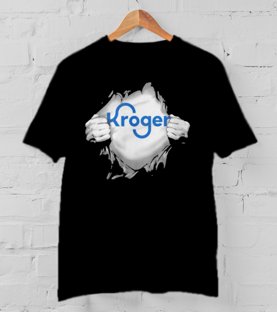 Kroger Ripped Chest Superhero Torn Employee T-Shirt