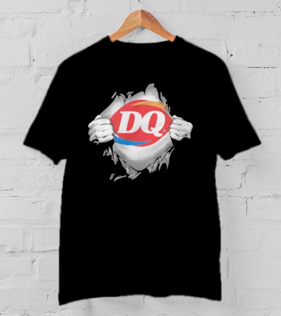 Dairy Queen DQ Superhero Ripped Chest Torn Employee T-Shirt
