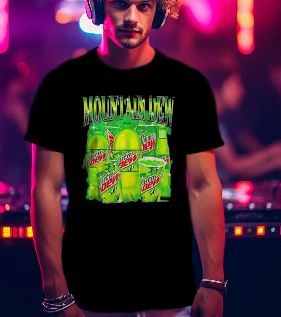 Mountain Dew Green Beverage Collection Bottles And Cans T-Shirt