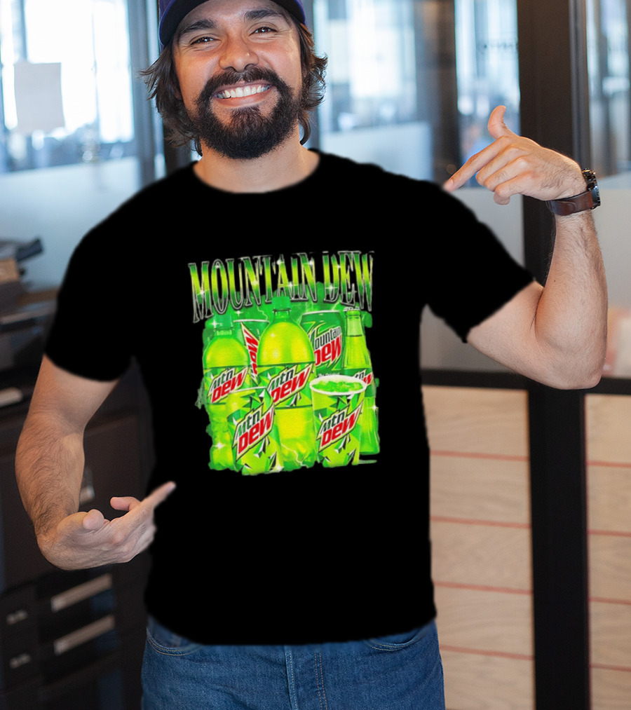 Mountain Dew Green Beverage Collection Bottles And Cans T-Shirt