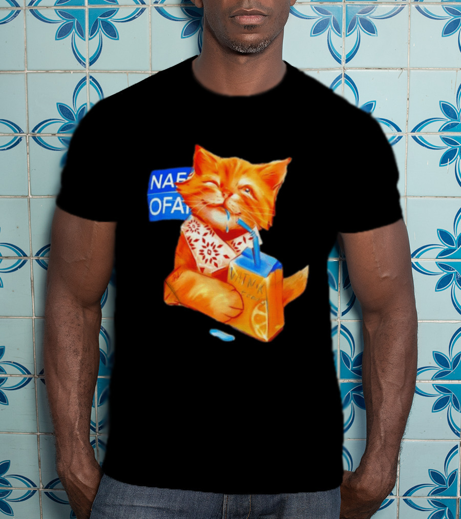 NAFO Fella Orange Cat Drinking VATNIK Tears T-Shirt