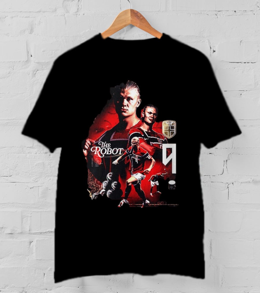 Erling Haaland Norway The Robot 9 Football Legend Norway Crest T-Shirt