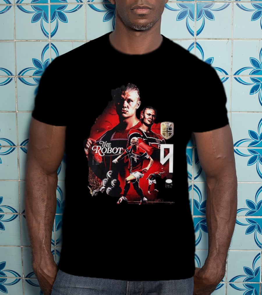 Erling Haaland Norway The Robot 9 Football Legend Norway Crest T-Shirt