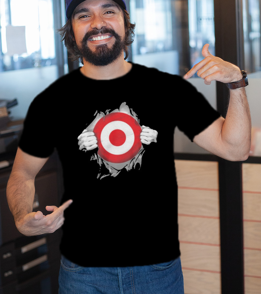 Target Ripped Chest Superhero Torn Look Employee Impact T-Shirt