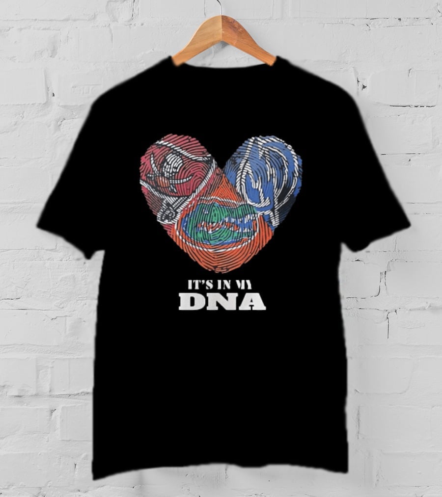 Florida Gators Fingerprint Heart It's In My DNA T-Shirt