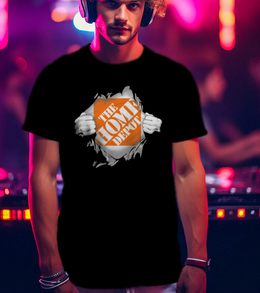 The Home Depot Ripped Chest Superhero Torn Employee T-Shirt