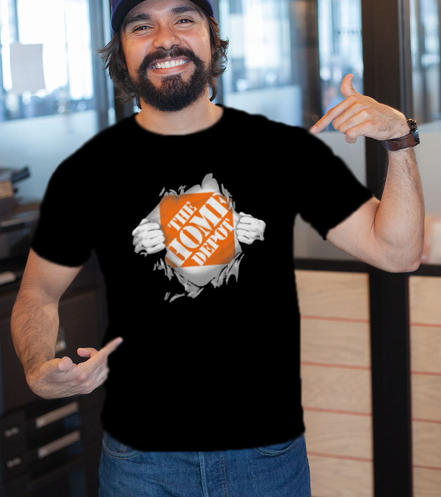 The Home Depot Ripped Chest Superhero Torn Employee T-Shirt
