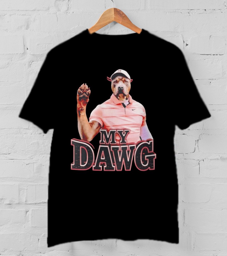 Tiger Woods Golfing Pitbull My Dawg T-Shirt