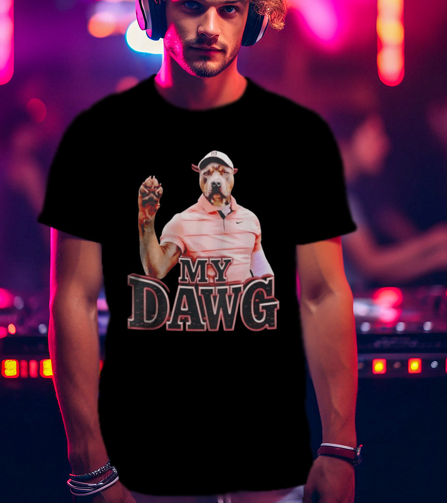 Tiger Woods Golfing Pitbull My Dawg T-Shirt