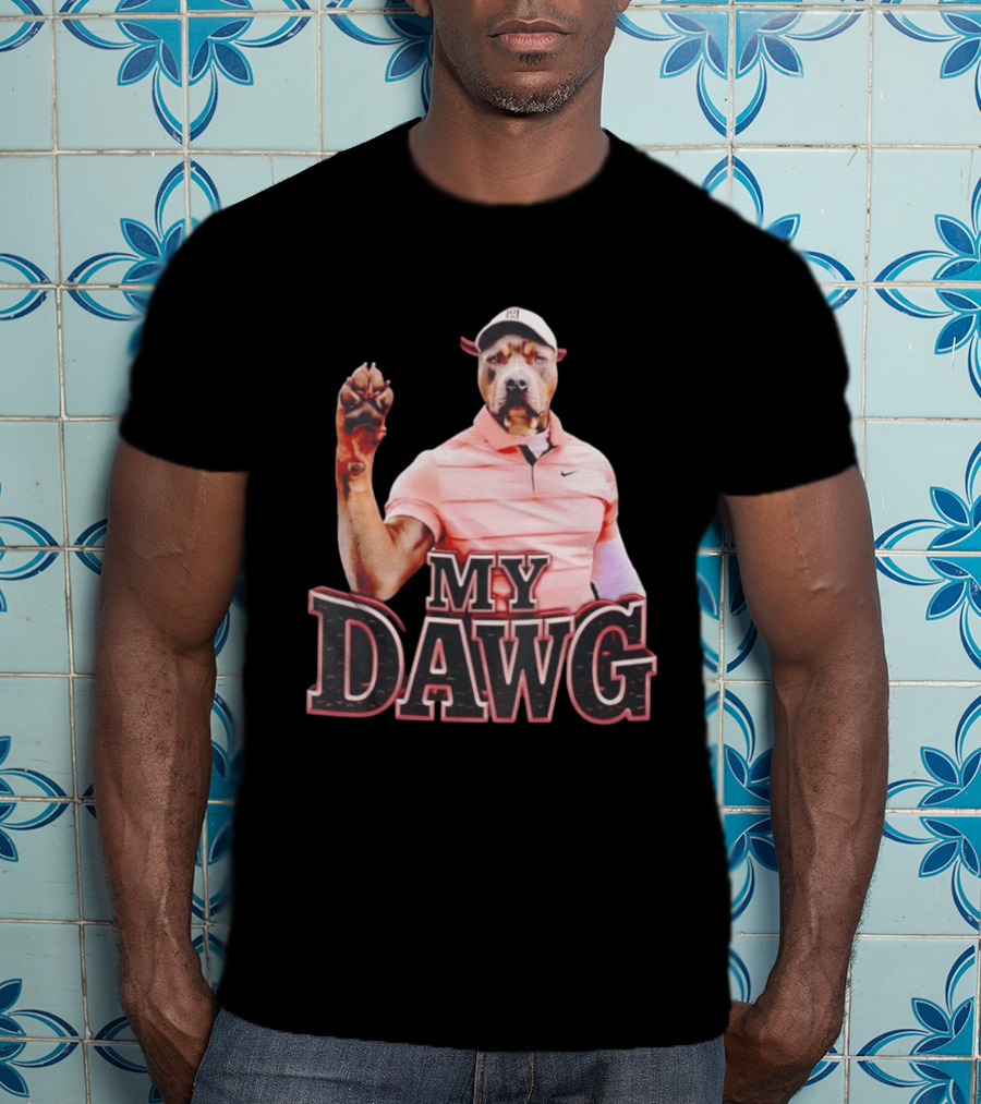 Tiger Woods Golfing Pitbull My Dawg T-Shirt