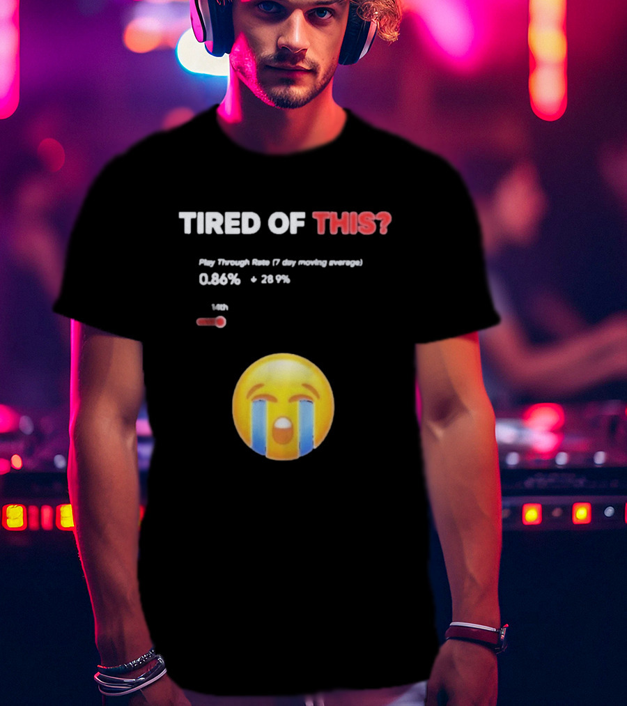 Tired Of This Play Through Rate 0.86% Crying Emoji Trend T-Shirt