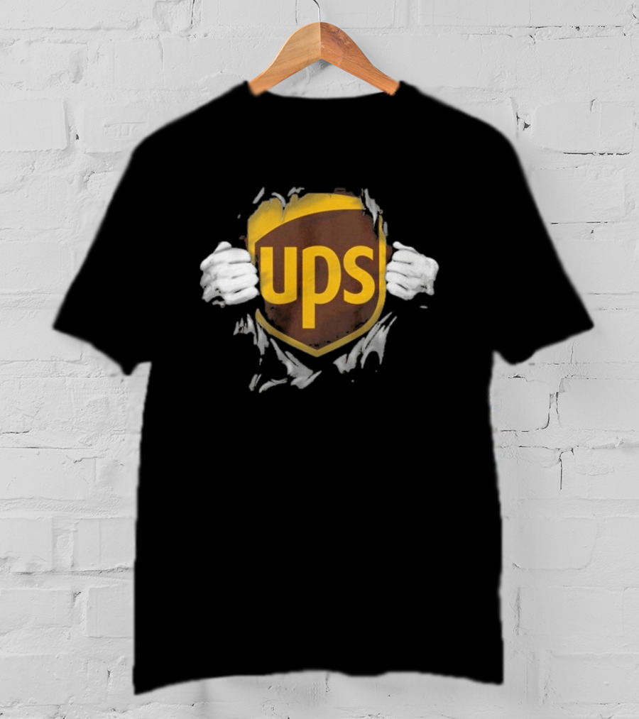 UPS Ripped Chest Superhero Torn Employee T-Shirt