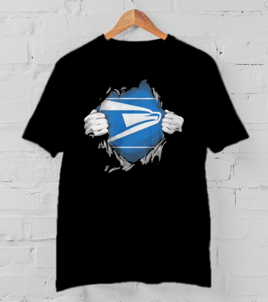 USPS Ripped Chest Superhero Torn Employee T-Shirt