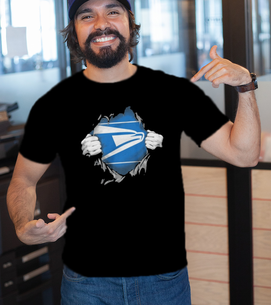 USPS Ripped Chest Superhero Torn Employee T-Shirt