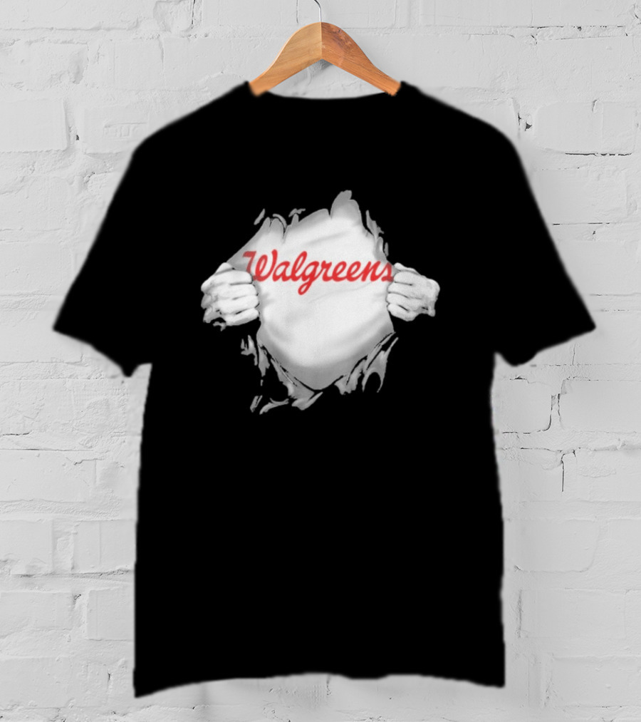 Walgreens Ripped Chest Superhero Torn Employee T-Shirt