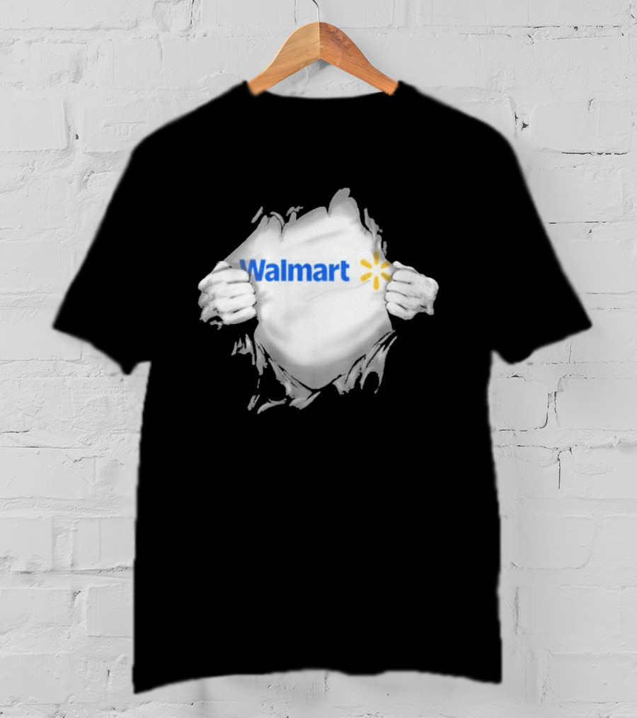 Walmart Ripped Chest Superhero Torn Employee T-Shirt