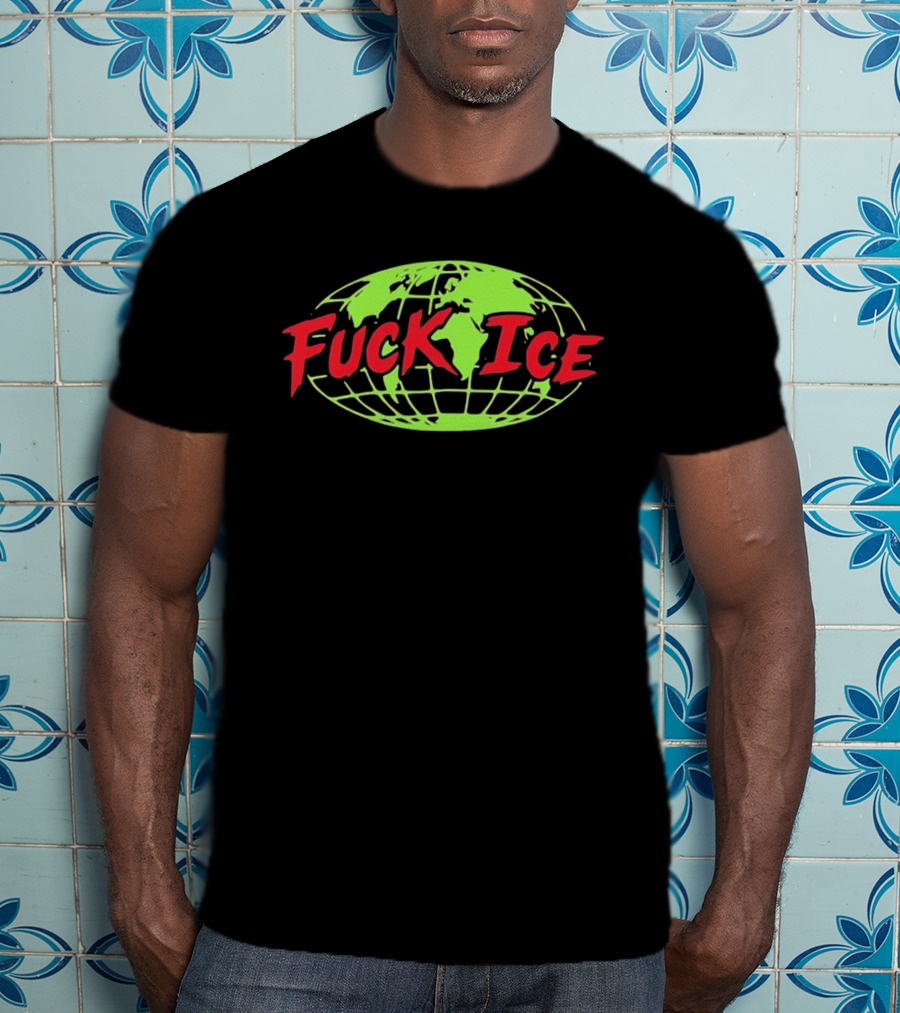 Protest Global Awareness Fuck ICE World Map T-Shirt