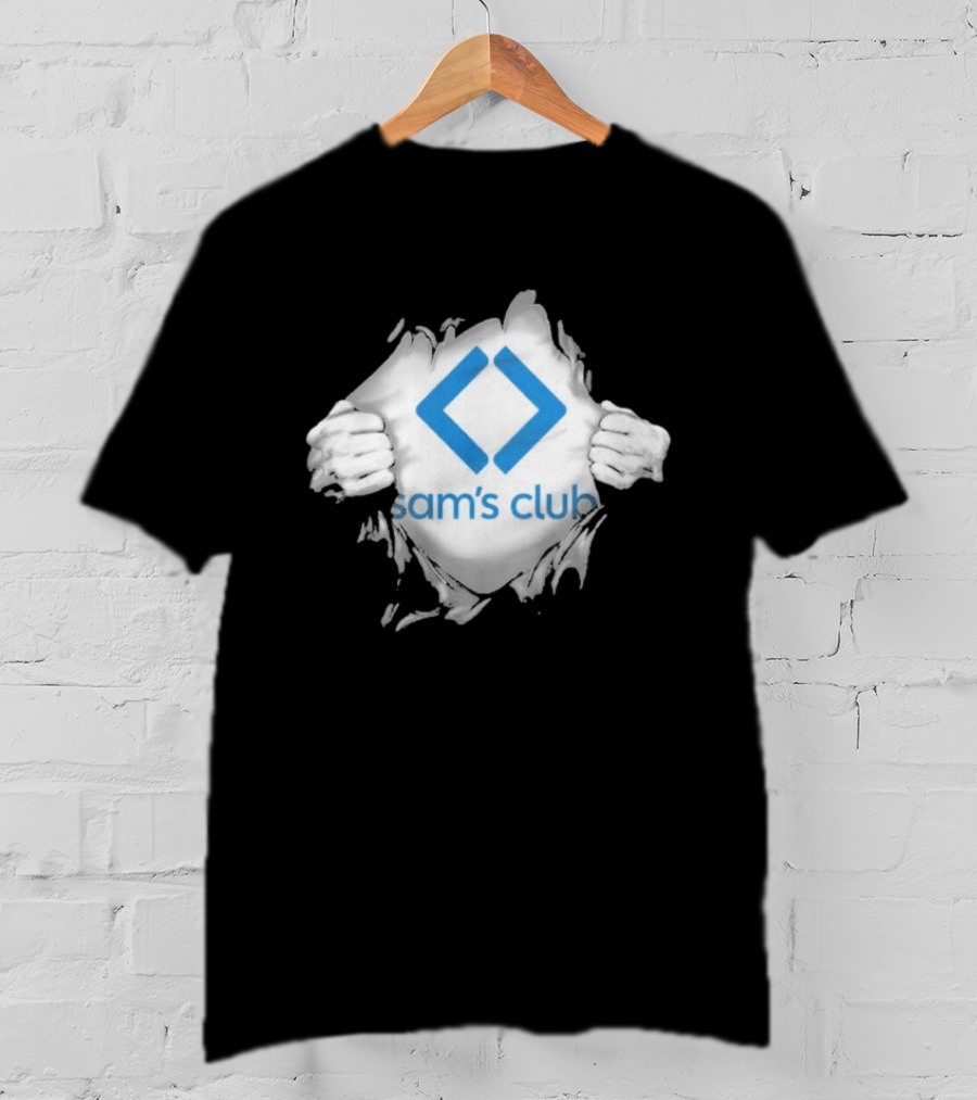 Sam's Club Ripped Chest Superhero Torn Employee Sam's Club T-Shirt