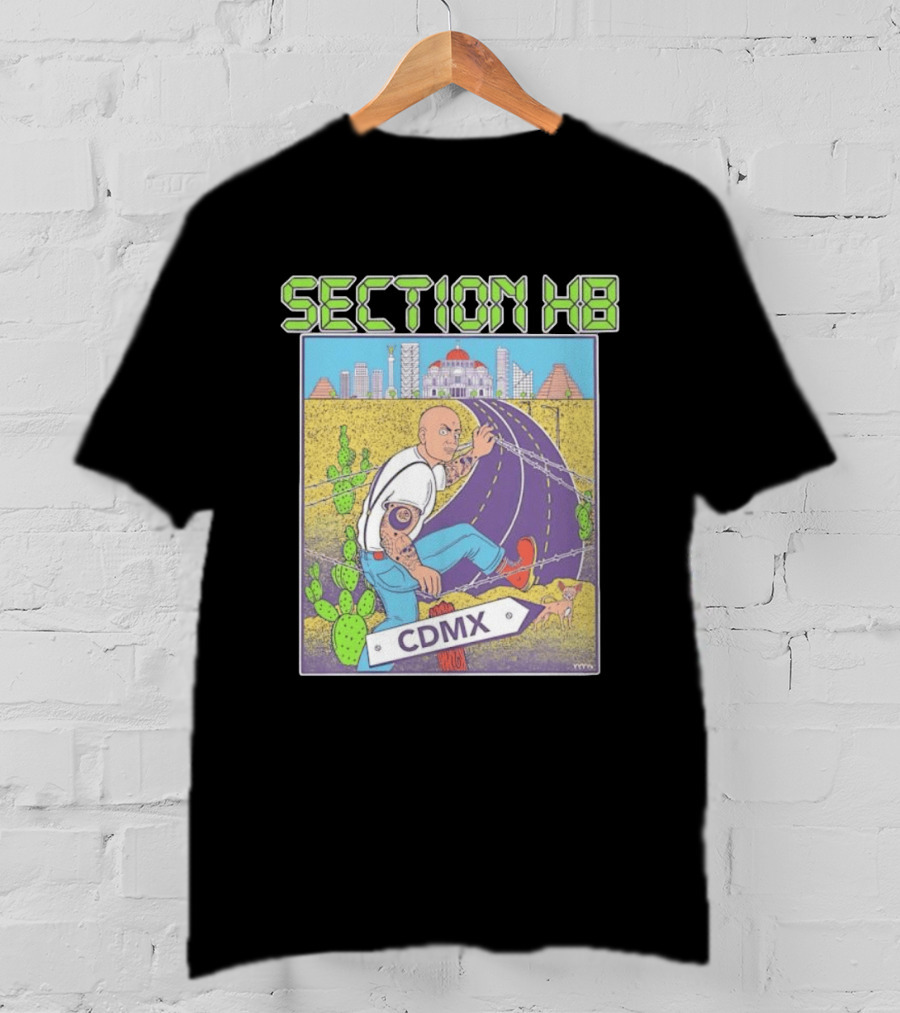 Section H8 CDMX Mexico City Punk Scene Urban Landscape With Cactus T-Shirt