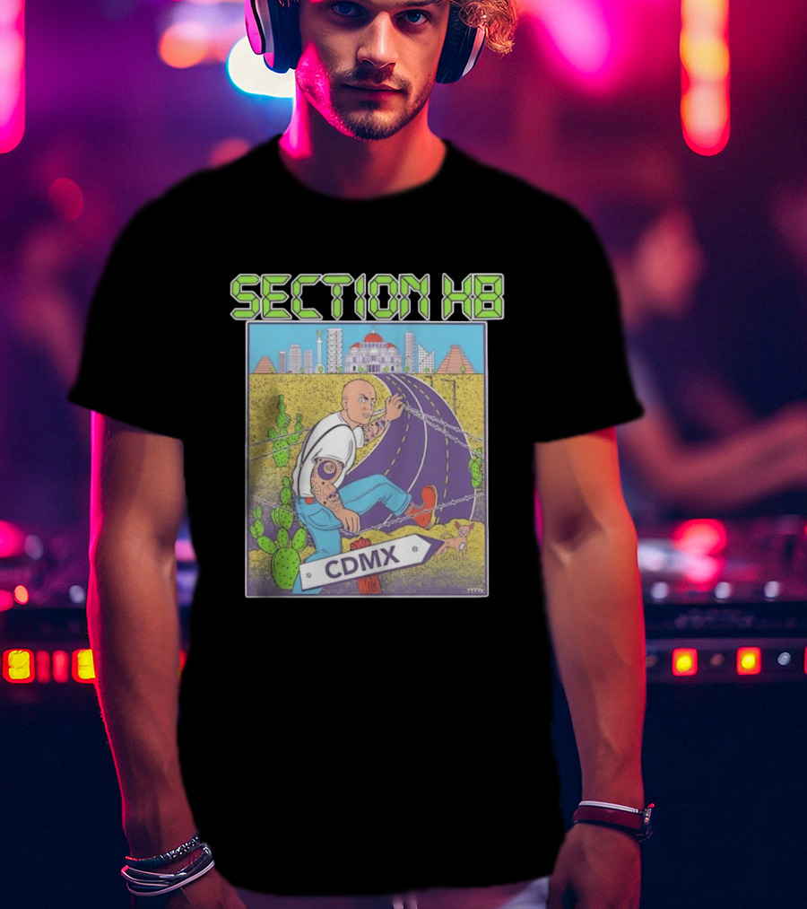 Section H8 CDMX Mexico City Punk Scene Urban Landscape With Cactus T-Shirt