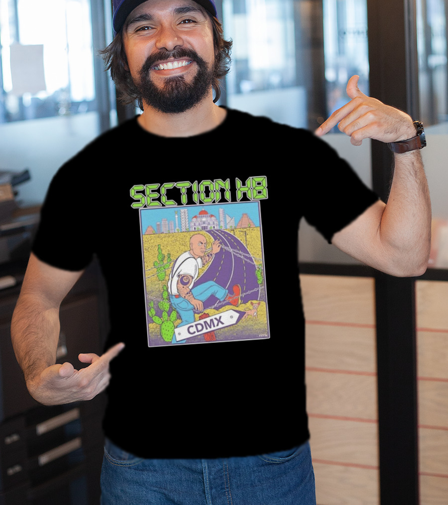 Section H8 CDMX Mexico City Punk Scene Urban Landscape With Cactus T-Shirt