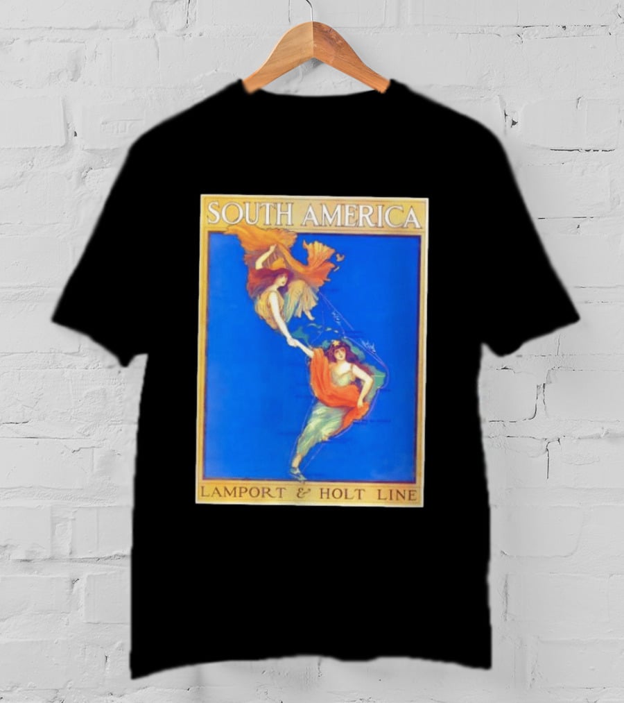 South America Lamport And Holt Line Travel With Women Map T-Shirt