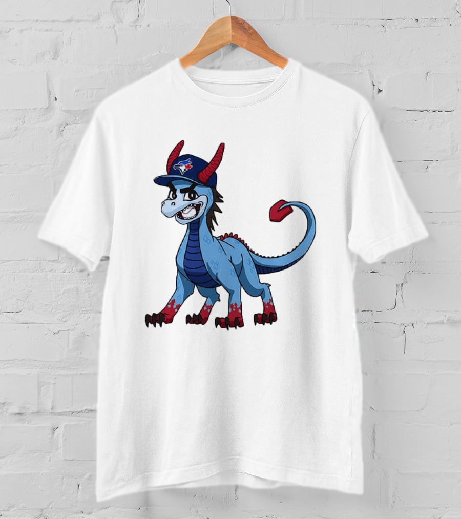 Toronto Blue Jays MLB Baseball Blue Dragon Hat T-Shirt