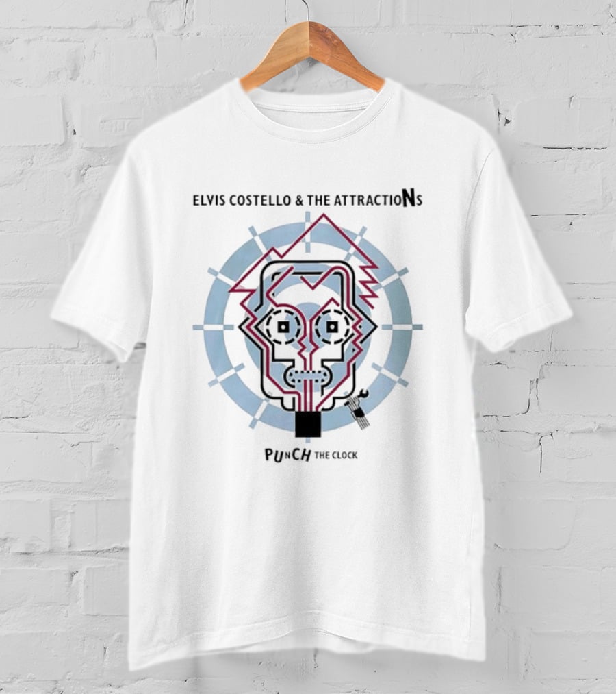 Elvis Costello And The Attractions Punch The Circuit Board Robot T-Shirt