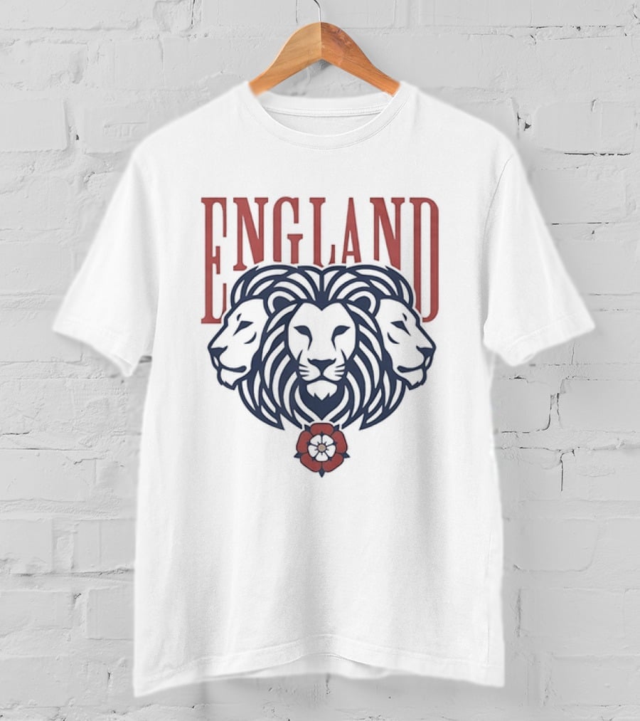 England Three Lions Tudor Rose Crest T-Shirt