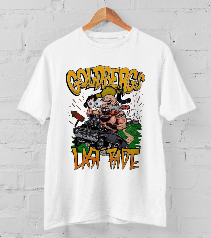 Goldberg's Last Ride Wrestling Cartoon Car WCW WWE T-Shirt