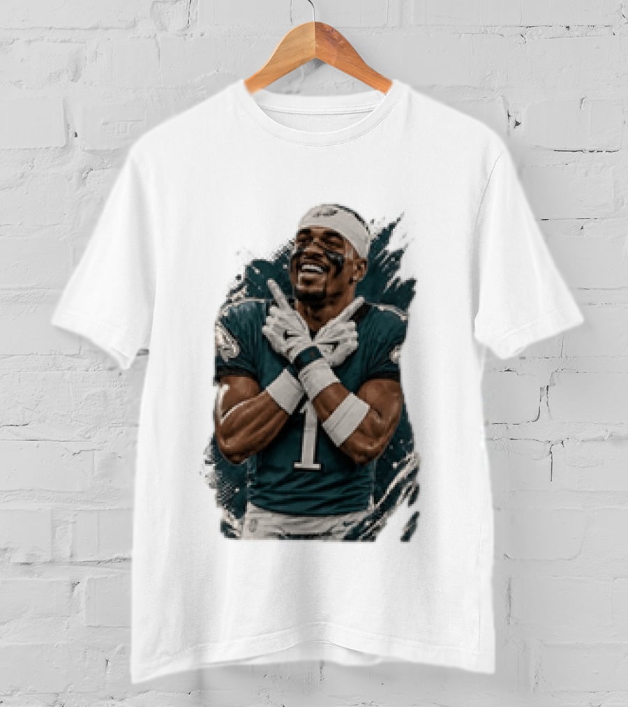 Philadelphia Eagles Jalen Hurts Celebratory Pose Football Team Gear T-Shirt