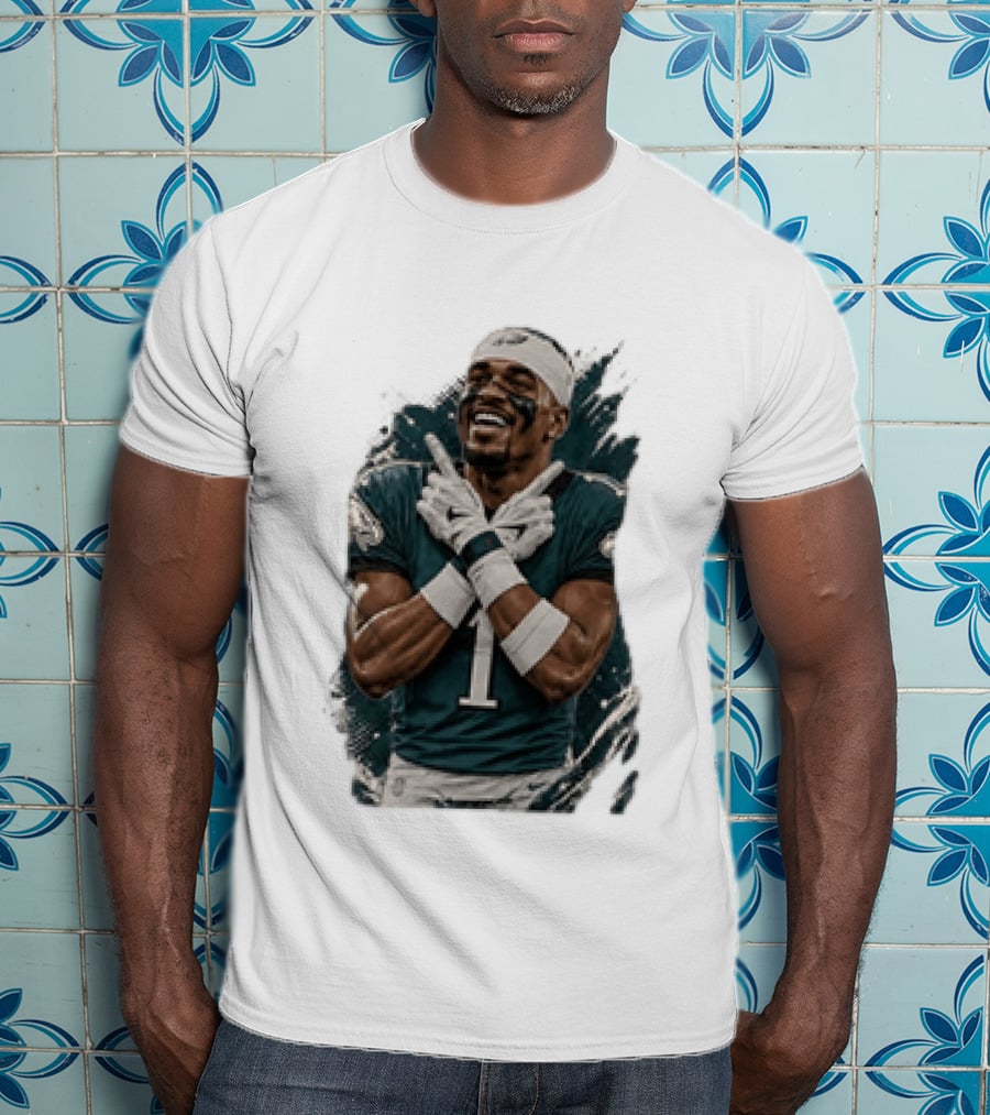 Philadelphia Eagles Jalen Hurts Celebratory Pose Football Team Gear T-Shirt