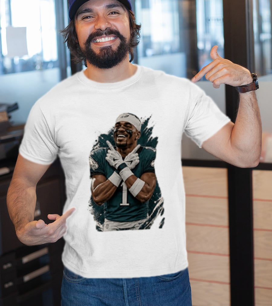 Philadelphia Eagles Jalen Hurts Celebratory Pose Football Team Gear T-Shirt