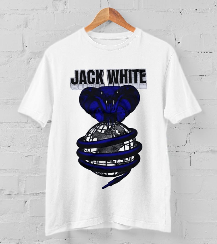 Jack White Cobra Wrapped Around Globe Music Band T-Shirt
