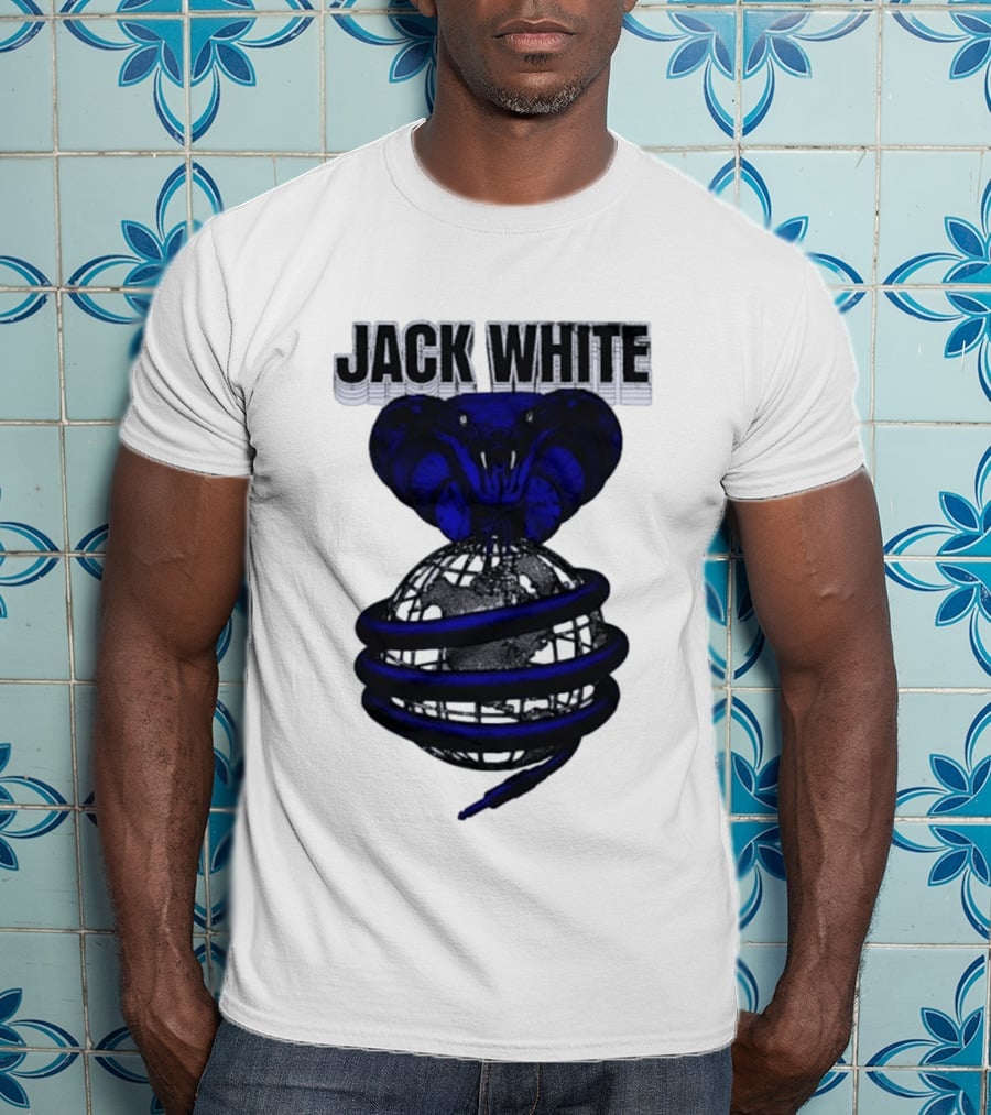 Jack White Cobra Wrapped Around Globe Music Band T-Shirt
